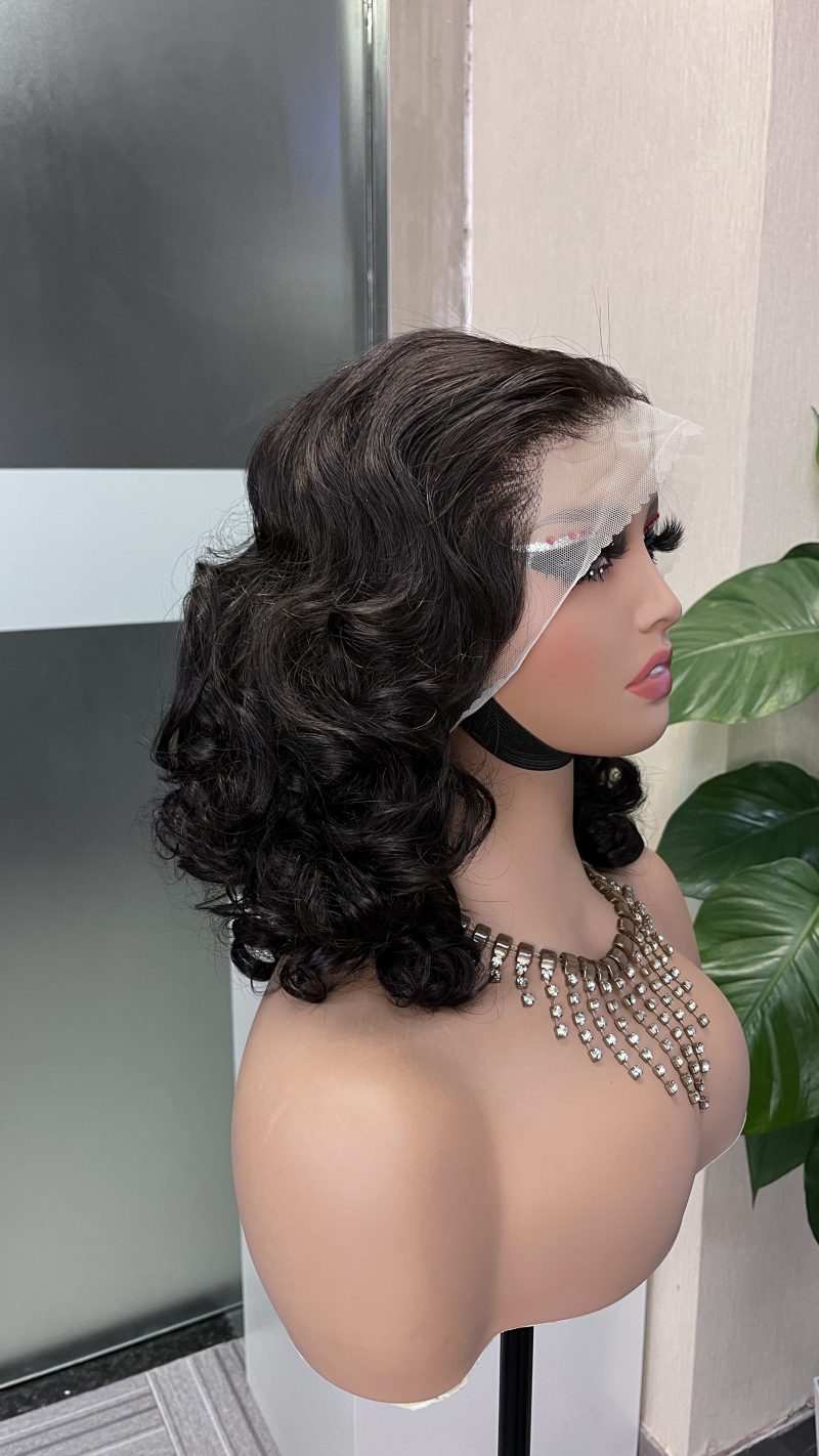 Bouncy Curl Double Drawn 13x4 Transparent Lace Full Frontal 300% Density Wig - 图片 5